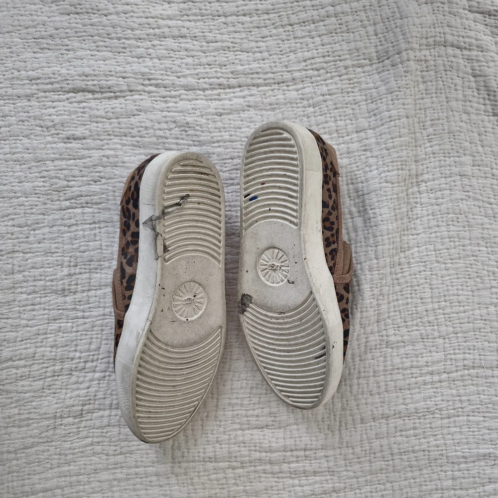 Size  9 - UGG Leopard Print Calf Hair Slip-On Sneakers